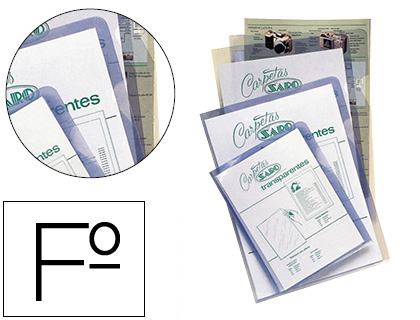BOLSA DOSSIER SARO PVC FOLIO 280 MICRONS TRANSPARENTE