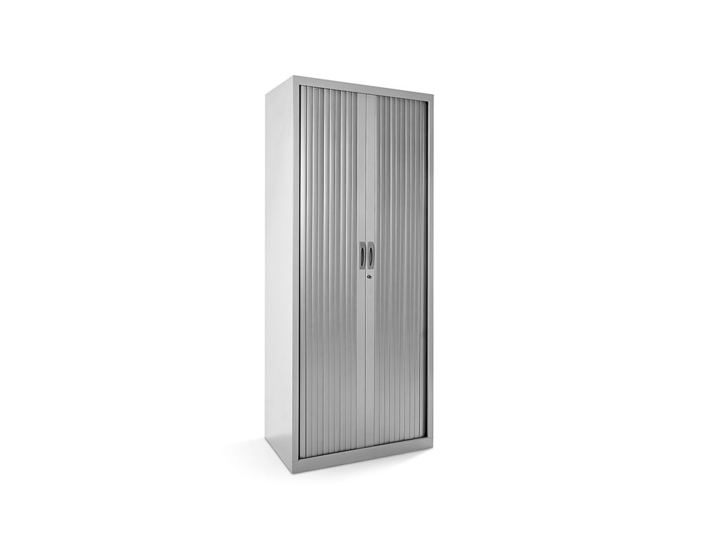 ARMARIO METALICO ROCADA DOIS PORTAS TIPO PERSIANA INCLUI QUATRO PRATELEIRA SERIE STORE 198X80X45 CM ACABAMENTO AC00 CINZ