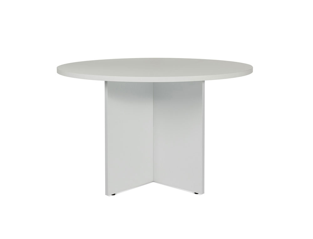 MESA DE REUNIAO ROCADA MEETING 3006AB02 ESTRUTURA EM MADEIRA CINZA ALUMINIO TABULEIRO EM MADEIRA CINZA 120 CM DIAMETRO
