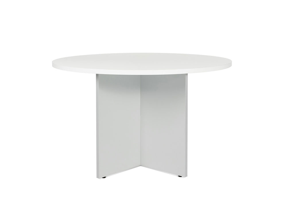 MESA DE REUNIAO ROCADA MEETING 3006AW04 ESTRUTURA EM MADEIRA BRANCO TABULEIRO EM MADEIRA FAIA 120 CM DIAMETRO