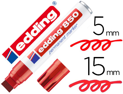 MARCADOR EDDING PERMANENTE 850 VERMELHO PONTA BISELADA 5-15 MM RECARREGAVEL