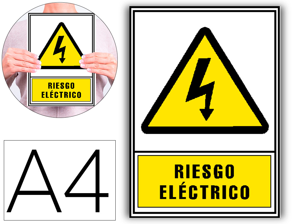 PICTOGRAMA ARCHIVO 2000 RISCO ELECTRICO PVC AMARELO LUMINISCENTE 210X297 MM