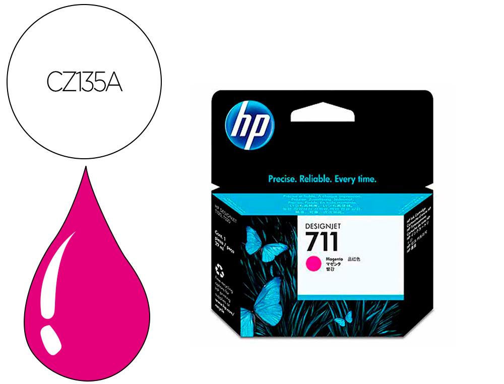TINTEIRO HP DESIGNJET T120/T520 MAGENTA N 711 PACK 3/1000 PAGINAS