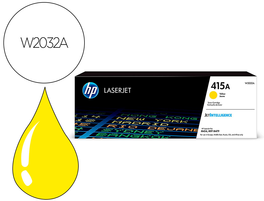 TONER HP 415A PARA HP COLOR LASERJET PRO M454 MFP M479 AMARELO 2100P