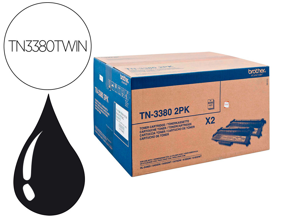 TONER BROTHER HL5440D / 5450DN / 5470DW 16000 PAG 2 PACK PRETO