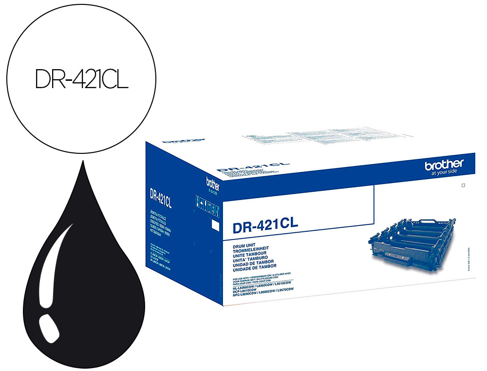 TAMBOR BROTHER DR-421CL QUATRICOLOR PARA IMPRESSORAS DCP-L8410CDW / L8260CDW / L8900CDW / L9570CDW /