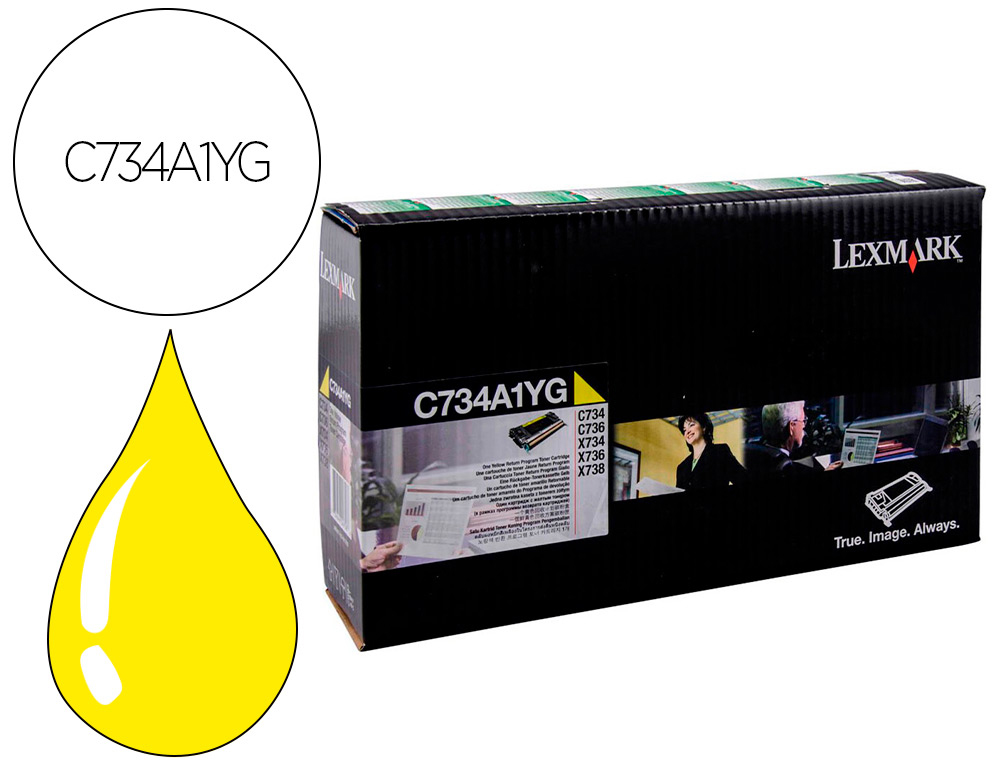 TONER LASER LEXMARK C734 AMARELO 6000 PAGINAS