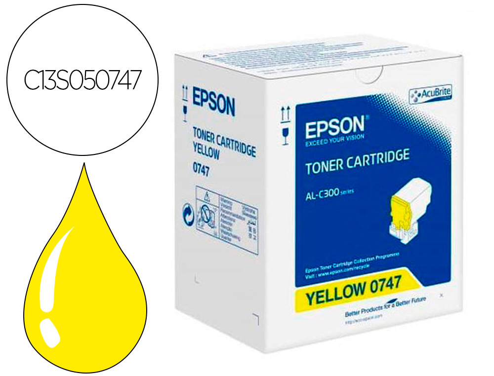 TONER EPSON C13S050747 AMARELO 8 800 PAGINAS