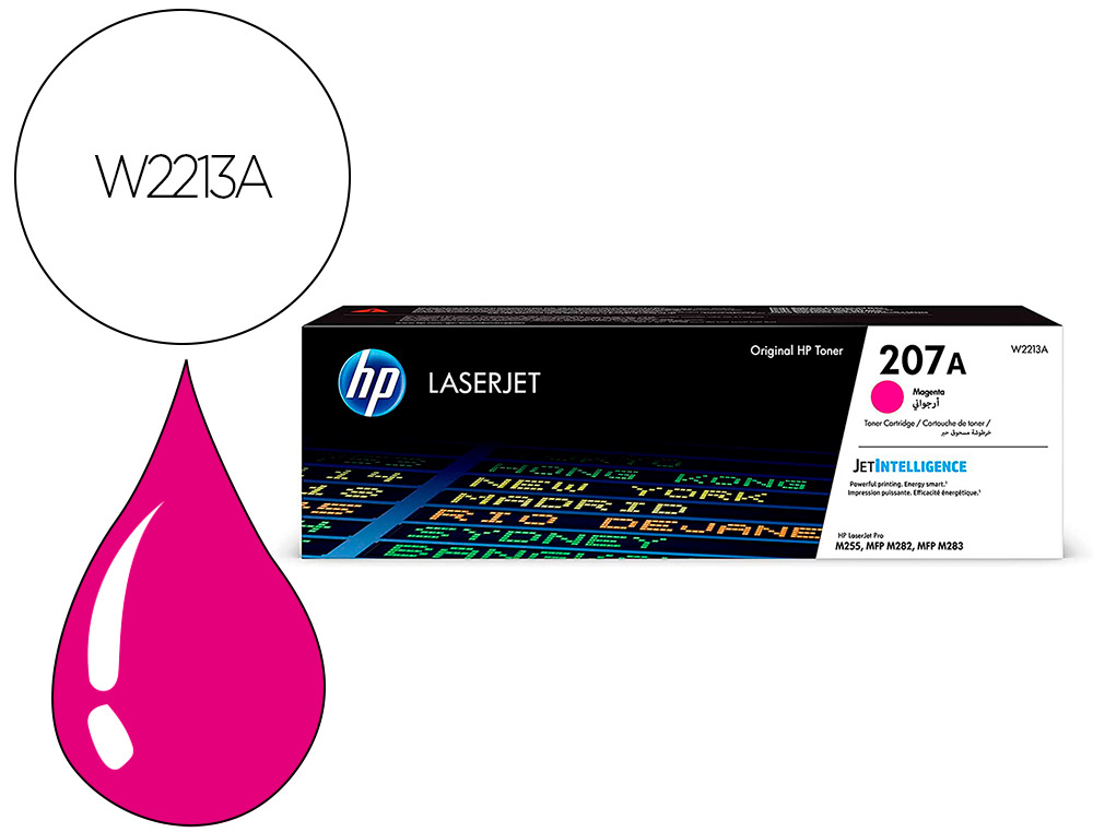 TINTEIRO HP 207A HP LASERJET PRO M255DW / M255NW / M282NW / M283FDN MAGENTA 1250 PAGINAS
