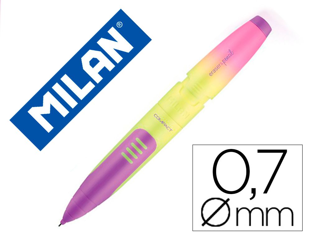 LAPISEIRA MILAN COMPACT SUNSET 0,7 MM COM BORRACHA CORES SORTIDAS