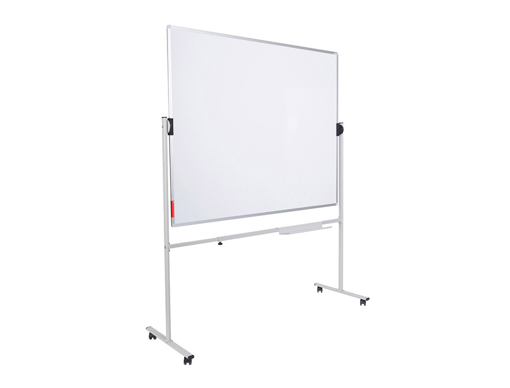 QUADRO BRANCO ROCADA GIRATORIO DUPLA FACE ACO LACADO MAGNETICO COM BANDEJAS ACESSORIOS 120X90 CM