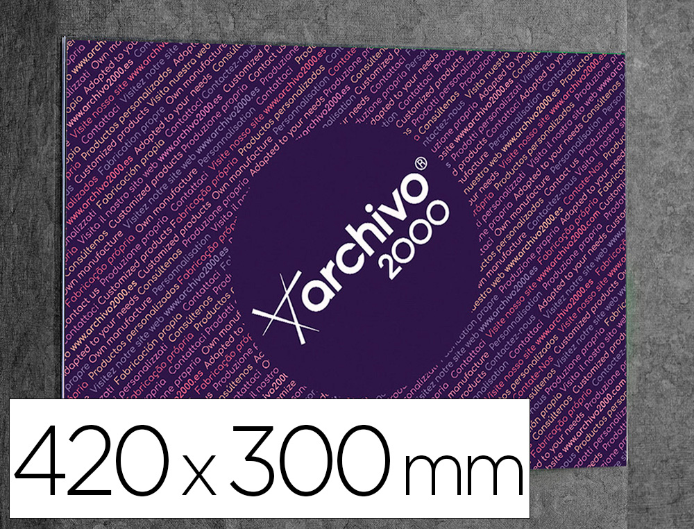 EXPOSITOR DE PAREDE ARCHIVO 2000 PREMIUM COM ADESIVO POLIESTIRENO TRANSPARENTE DIN A3 HORIZONTAL 420X300 MM