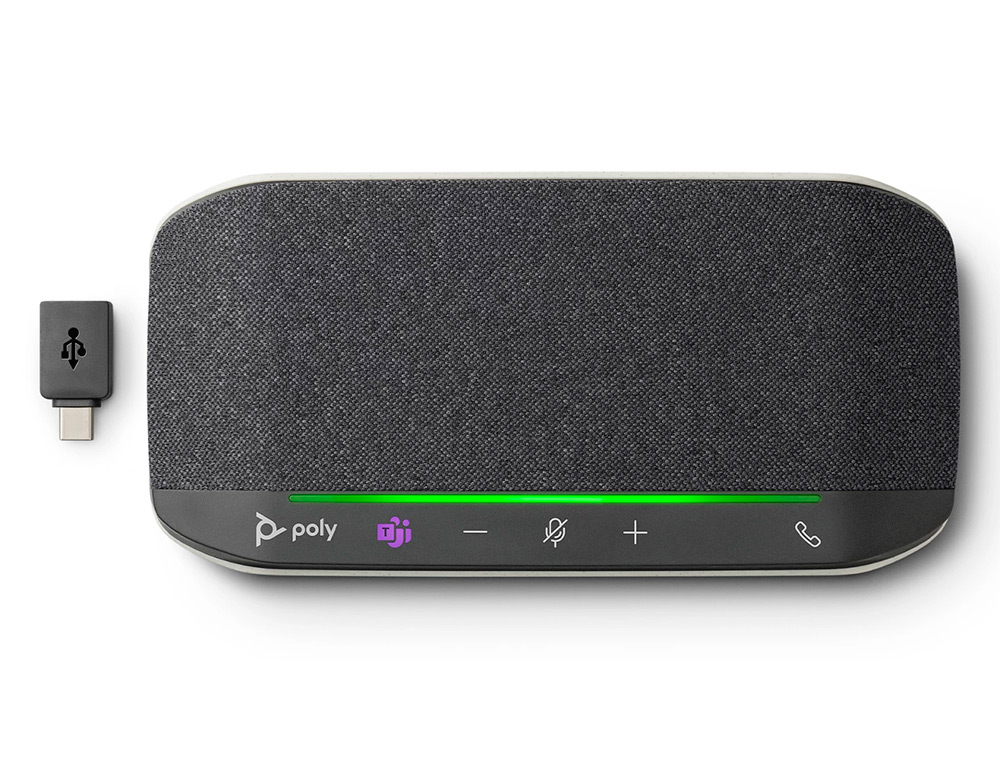 COLUNA POLY SYNC SY10-M BLUETOOTH MAOS LIVRES CONEXAO USB-A/C LUZES LED PROTECAO IP64