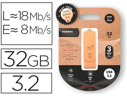 PEN DRIVE USB TECH ONE TECH ECOTECH BIODEGRADAVEL 32 GB USB 3.2