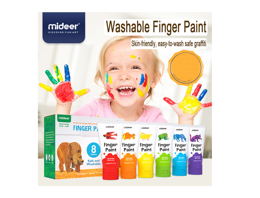 JOGO MIDEER PINTURAS PARA DEDOS 6 CORES