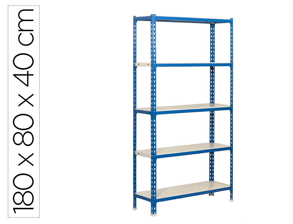 ESTANTE METALICA SIMONRACK SIMON CLICK MINI 5/400 COR AZUL/BRANCO 5 PRATELEIRAS 180 KG POR PRATELEIRAS 180X80X40 CM