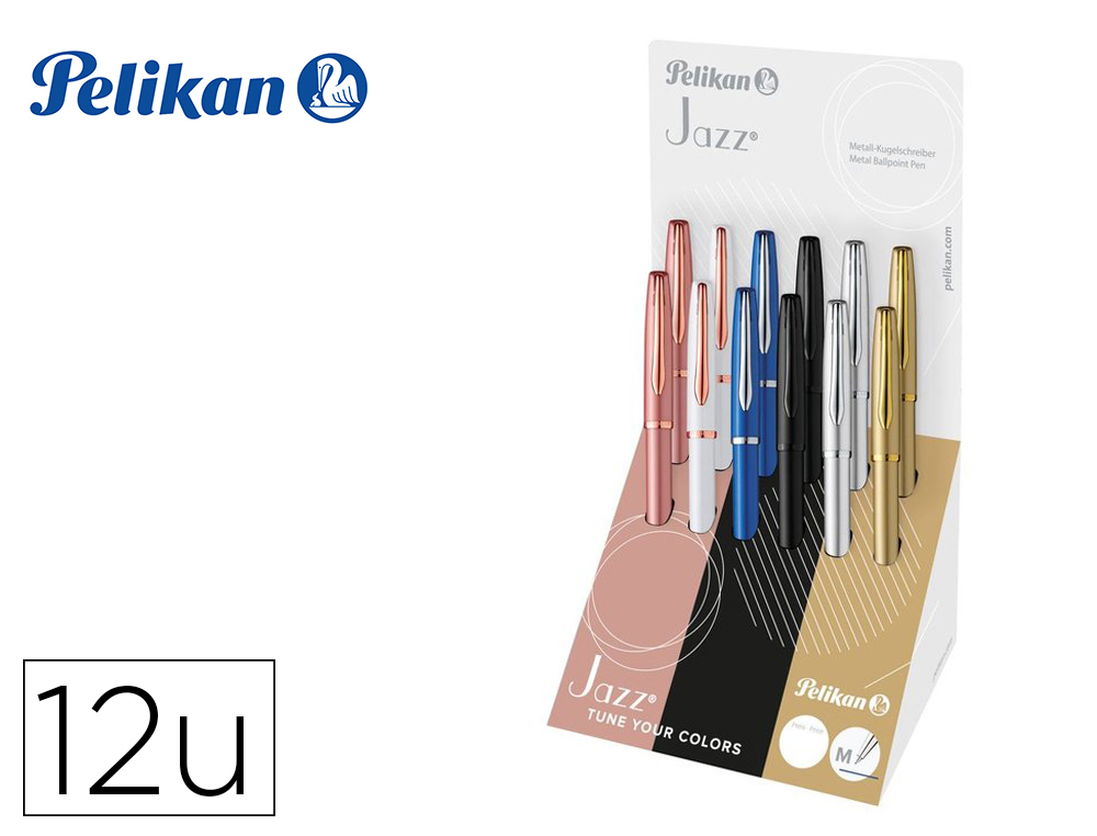 ESFEROGRAFICA PELIKAN JAZZ NOBLE ELEGANCE EXPOSITOR DE 12 UNIDADES CORES SORTIDAS