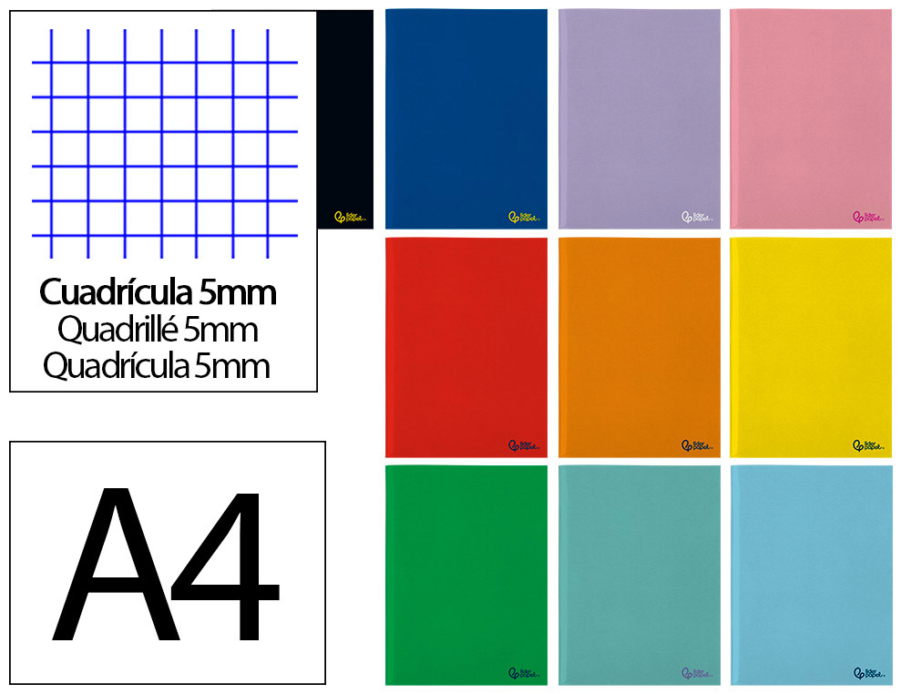 CADERNO AGRAFADO LIDERPAPEL SMART A4 48 FOLHAS 75 GR QUADRICULA 5MM COM MARGEM CORES SORTIDAS