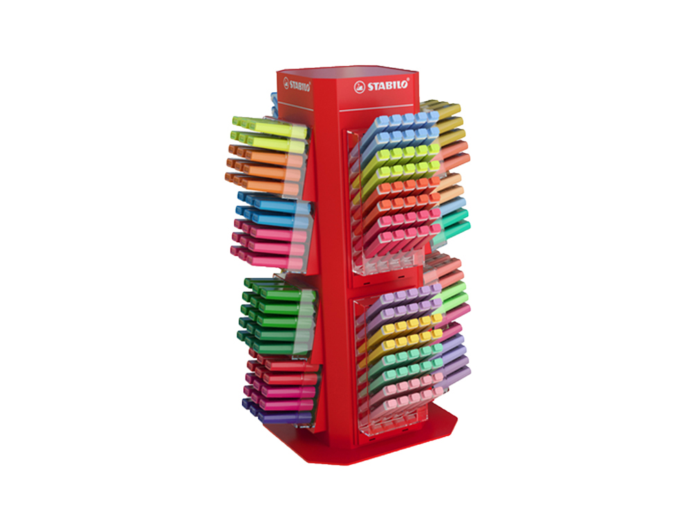 MARCADOR STABILO FLUORESCENTE EXPOSITOR ROTATIVO COM 120 UNIDADES STABILO BOSS E 160 UNIDADES SWING COOL