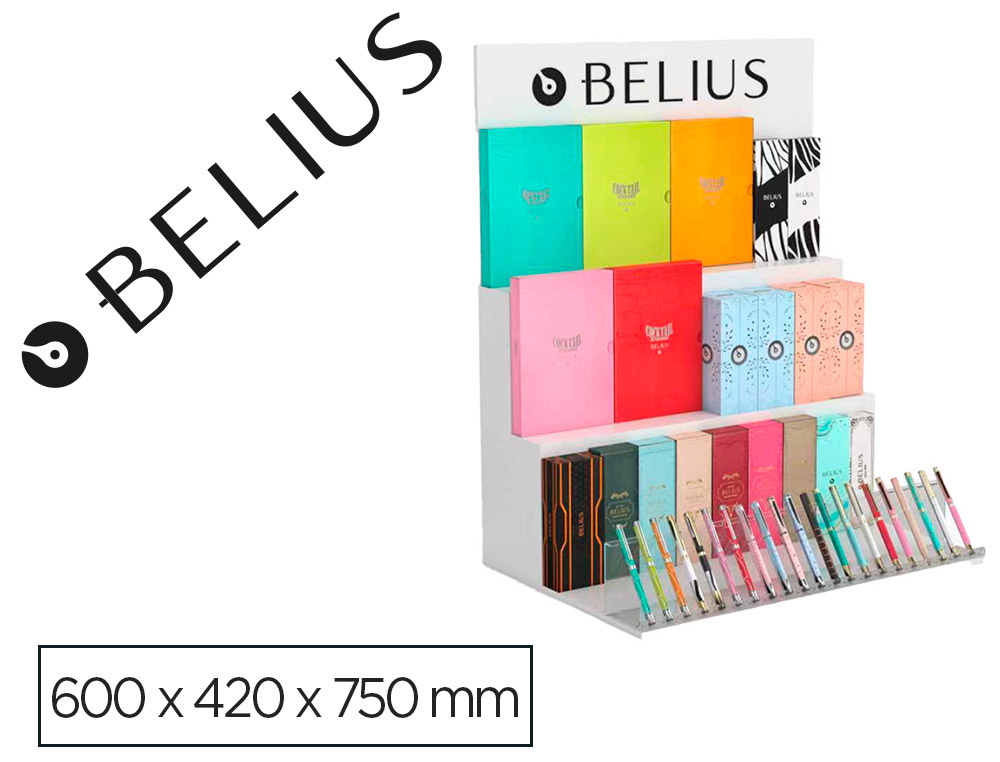 LOTE BELIUS EXPOSITOR BRANCO 36 PECAS 3 NIVEIS SUPORTE METACRILATO 600X420X750 MM