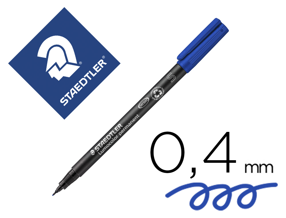 MARCADOR STAEDTLER LUMOCOLOR RETROPROJECAO 313-3 PONTA 0,4MM AZUL