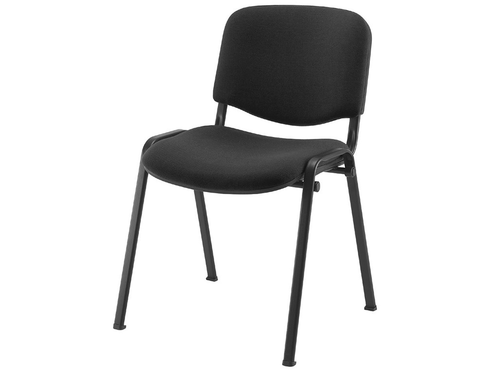 CADEIRA CONFIDENTE Q-CONNECT EMPILHAVEL BRACOS CURTOS FORRADA SEM RODAS ALT 910 MM LARG 460 MM PROF 440 MM COR PRETO