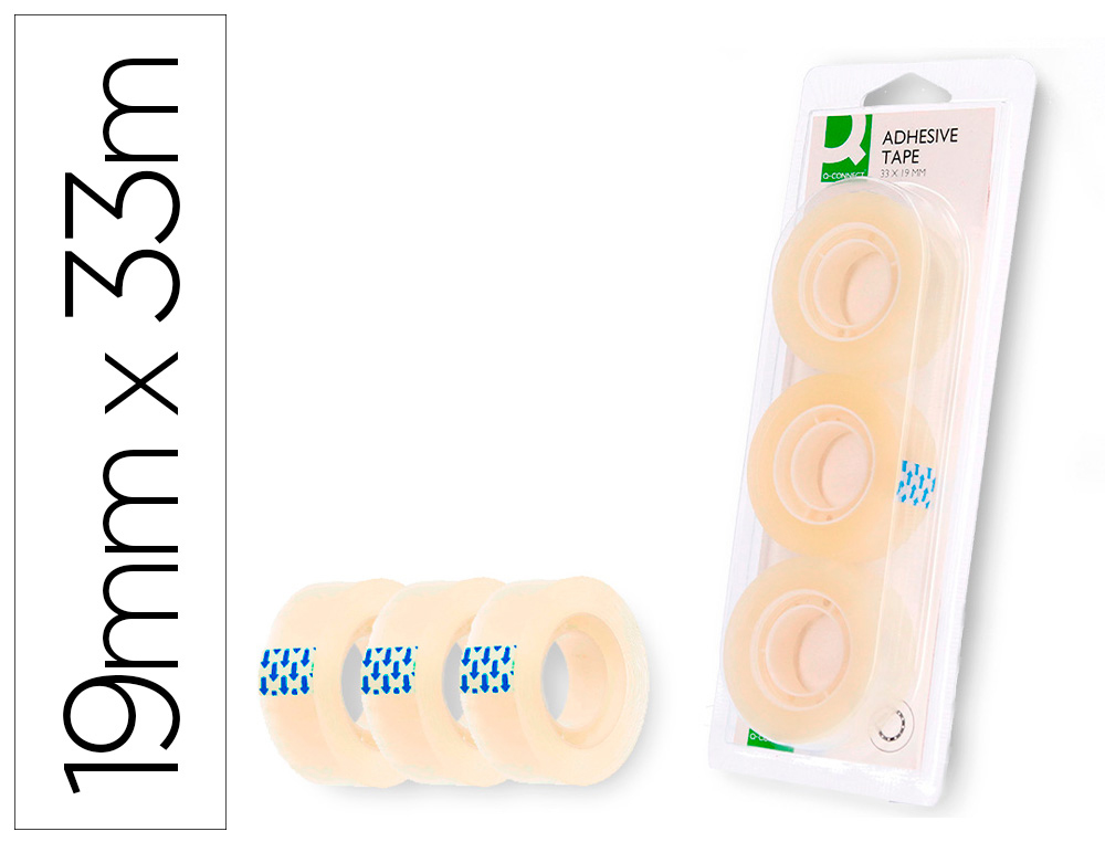 FITA ADESIVA Q-CONNECT 33 MT X19 MM - BLISTER 3