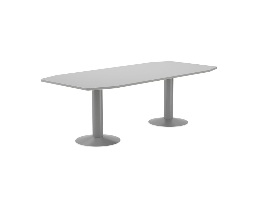 MESA DE REUNIAO ROCADA MODELAR MEETING 220 X 100 CM ACABAMENTO ALUMINIO/CINZA