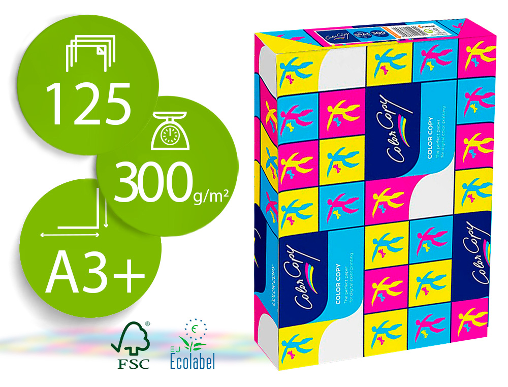 PAPEL COLOR COPY DIN A3+ 300 GR EMBALAGEM DE 125 FOLHAS