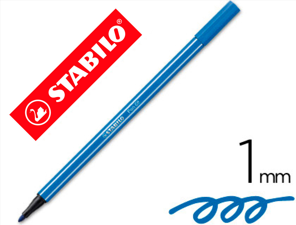MARCADOR STABILO AGUARELAVEL PEN 68 AZUL MARINHO ULTRAMAR 1 MM