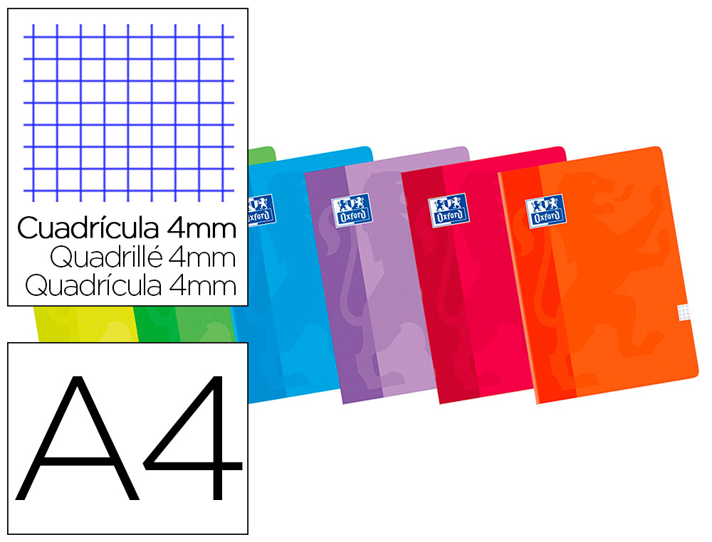 CADERNO ESCOLAR OXFORD 80 FOLHAS DIN A4 QUADRICULADO 4 MM