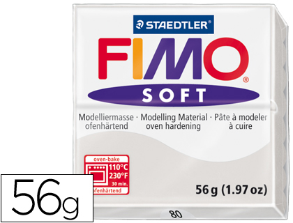 PASTA PARA MODELAR STAEDTLER FIMO SOFT 56 GR COR CINZA