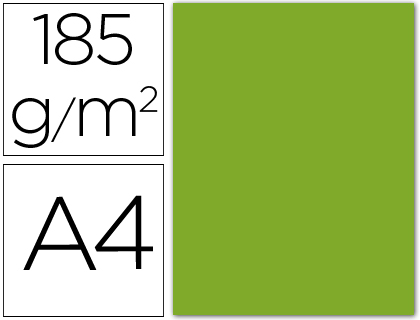 CARTOLINA GUARRO DIN A4 VERDE MAÇÃ 185 GR PACK DE 50 FOLHAS