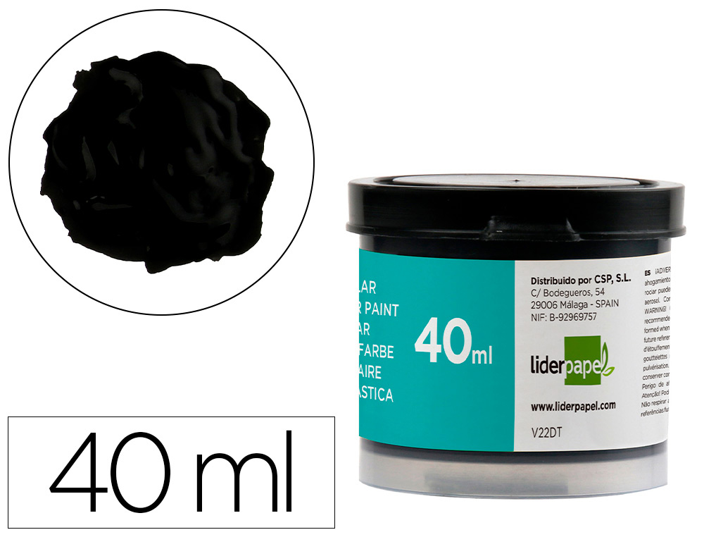 GUACHE LIDERPAPEL ESCOLAR 40 ML PRETO