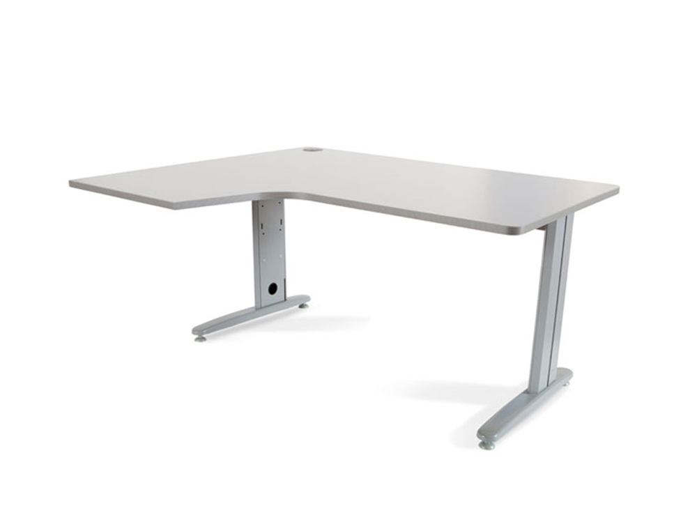 ALA PARA MESA ROCADA SERIE METAL 160X120 CM ESQUERDA ACABAMENTO AC02 CINZA