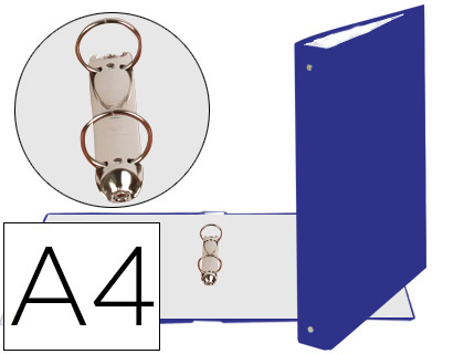 PASTA EXACOMPTA DE 2 ANEIS 30MM REDONDOS DIN A4 CARTAO FORRADO AZUL