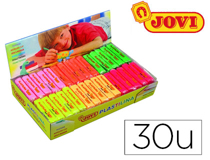 PLASTICINA JOVI 70 50 GR CAIXA 30 CORES FLUORESCENTES SORTIDAS