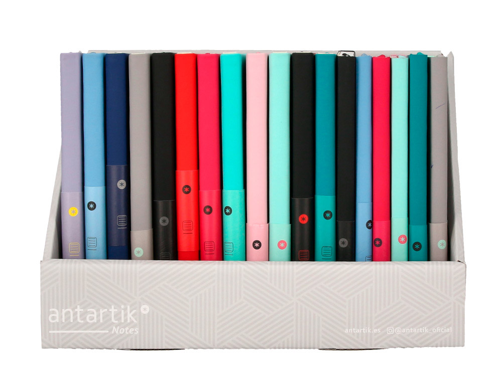 CADERNO COM ELASTICO ANTARTIK NOTES CAPA DURA/MOLE SORTIDO DE 18 UNIDADES