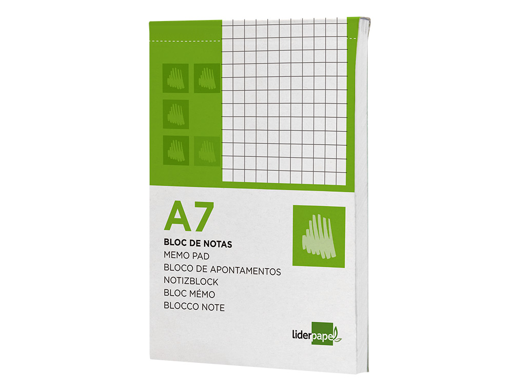 BLOCO DE APONTAMENTOS LIDERPAPEL DIN A7 80 F QUADRICULADO