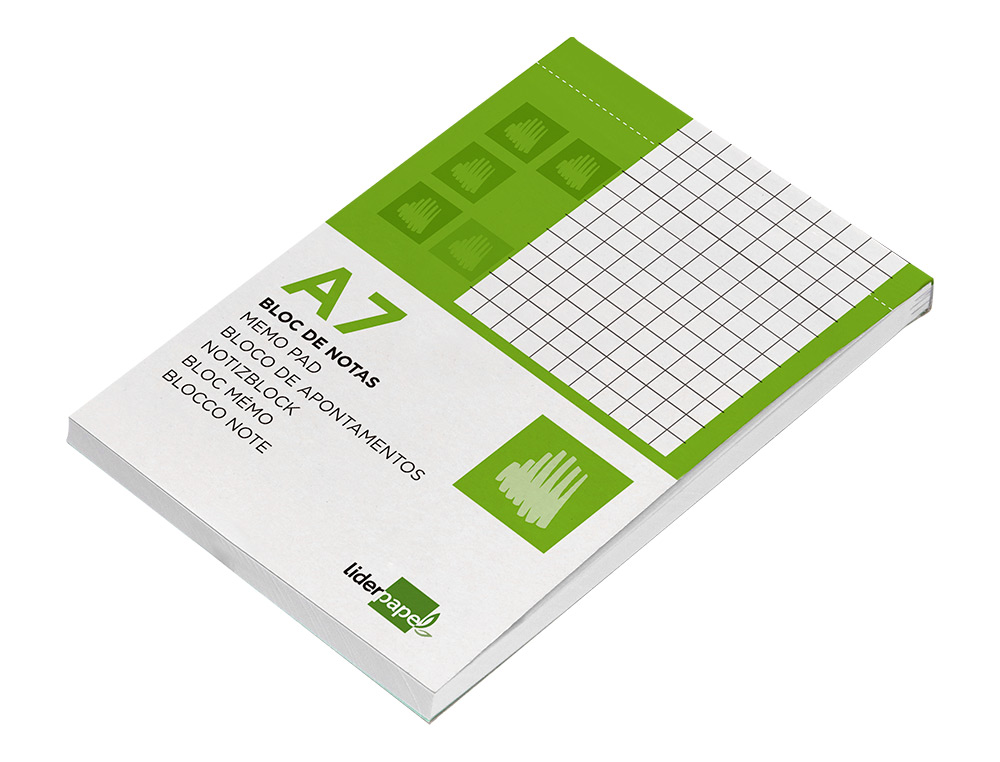 BLOCO DE APONTAMENTOS LIDERPAPEL DIN A7 80 F QUADRICULADO