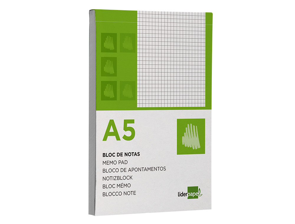 BLOCO DE APONTAMENTOS LIDERPAPEL DIN A5 80 F QUADRICULADO