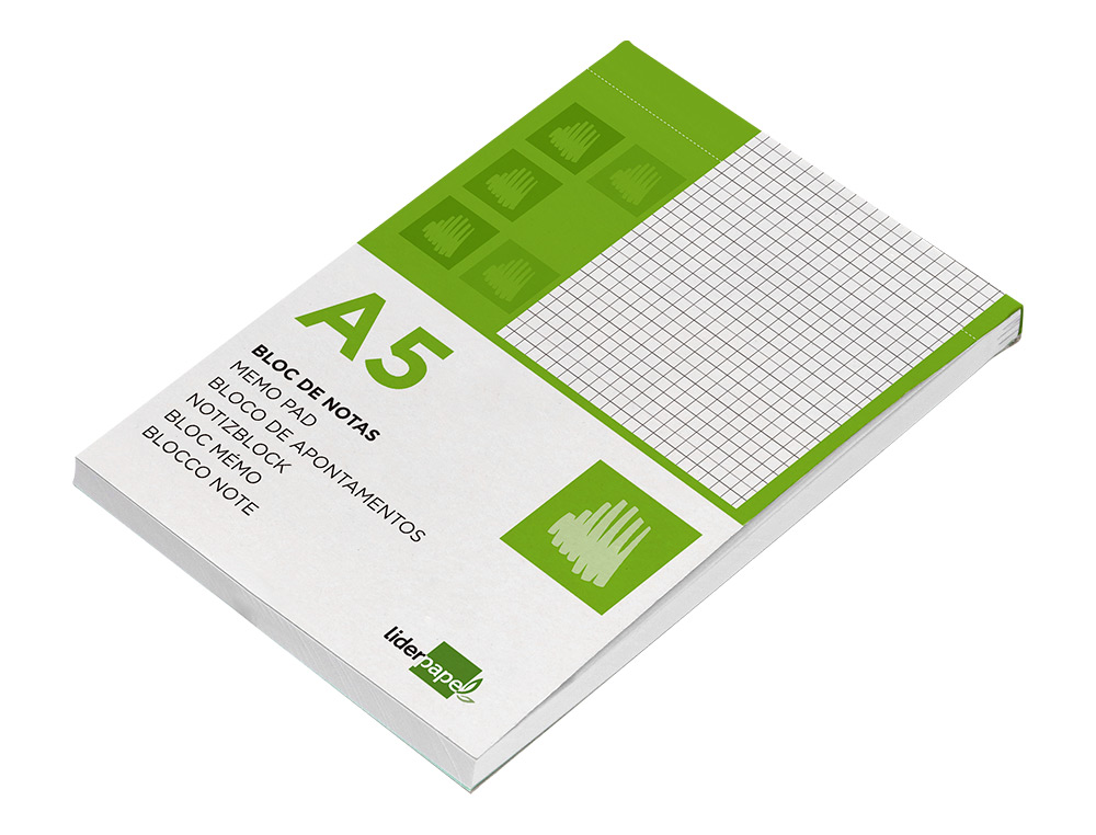 BLOCO DE APONTAMENTOS LIDERPAPEL DIN A5 80 F QUADRICULADO