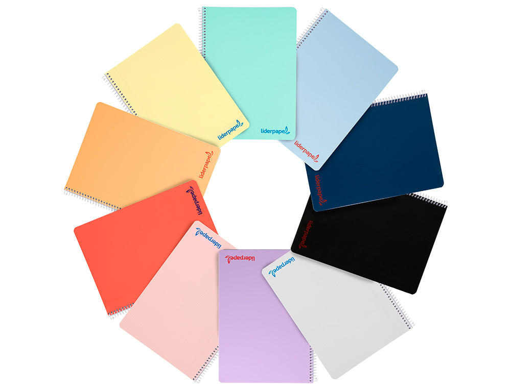 CADERNO ESPIRAL LIDERPAPEL WONDER DIN A4 CAPA PLASTICO 80 F 90 GR PAUTADO COM MARGEM CORES SORTIDAS
