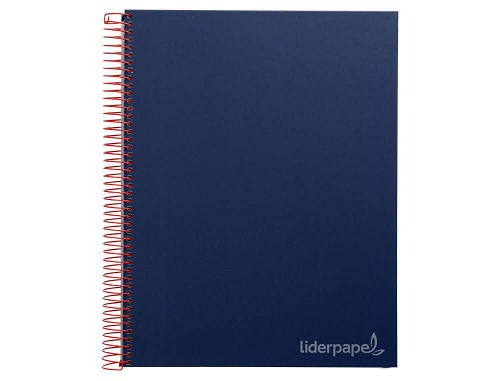 CADERNO ESPIRAL LIDERPAPEL JOLLY MICRO DIN A4 CAPA FORRADA 140 F 75 GR QUADRICULA 5MM 5 BANDAS DE CORES 4 FUROS COR AZUL