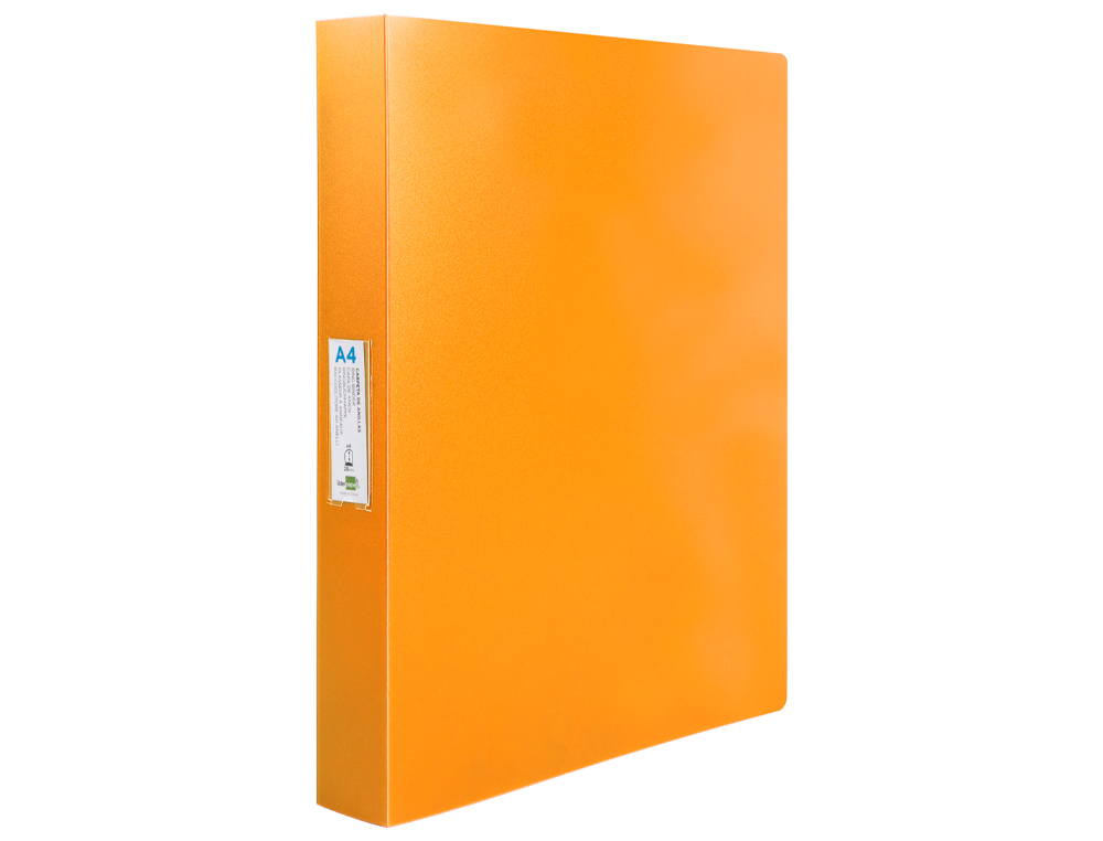 PASTA LIDERPAPEL POLIPROPILENO DIN A4 4 ANEIS 25 MM MISTOS LARANJA FLUOR OPACO