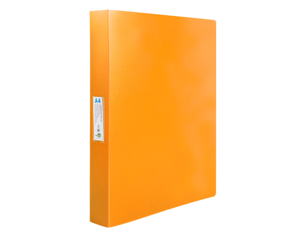 PASTA LIDERPAPEL POLIPROPILENO DIN A4 4 ANEIS 25 MM MISTOS LARANJA FLUOR OPACO