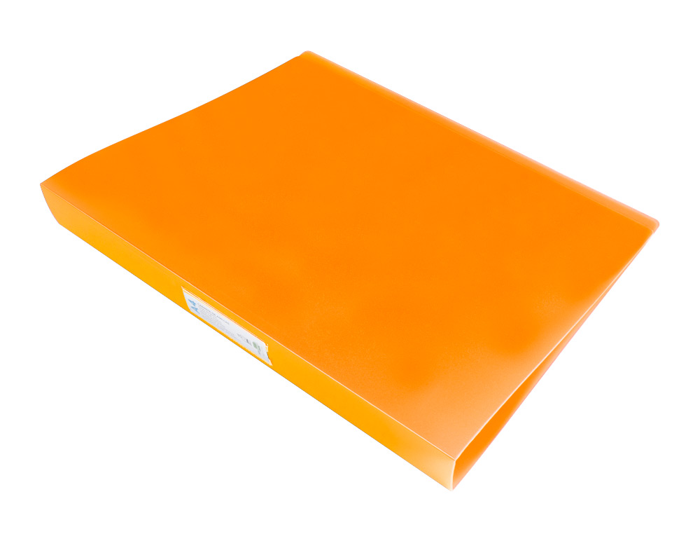 PASTA LIDERPAPEL POLIPROPILENO DIN A4 4 ANEIS 25 MM MISTOS LARANJA FLUOR OPACO
