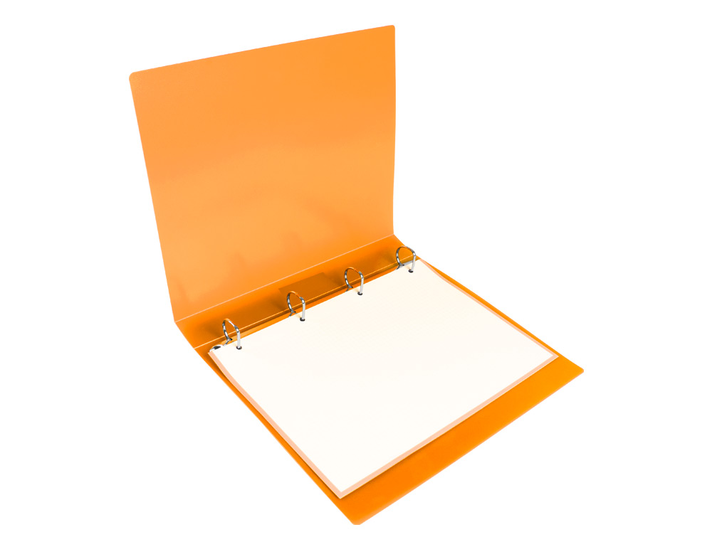 PASTA LIDERPAPEL POLIPROPILENO DIN A4 4 ANEIS 25 MM MISTOS LARANJA FLUOR OPACO