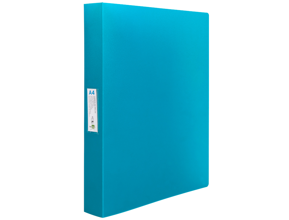 PASTA LIDERPAPEL POLIPROPILENO DIN A4 4 ANEIS 25 MM MISTOS CELESTE OPACO