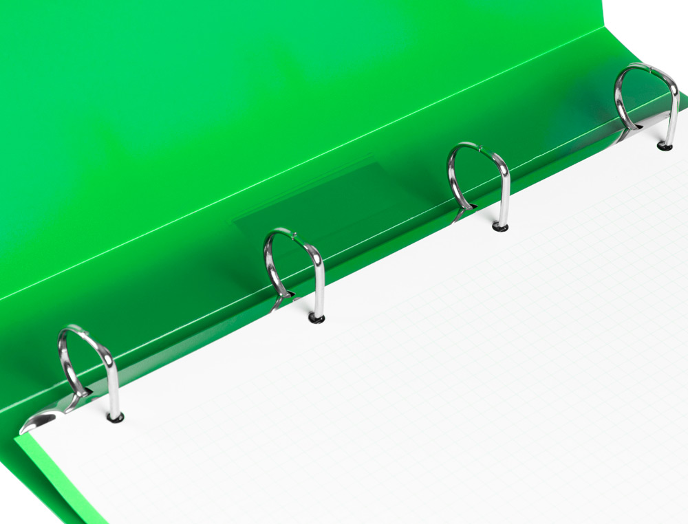 PASTA LIDERPAPEL POLIPROPILENO DIN A4 4 ANEIS 25 MM MISTOS VERDE MAA OPACO